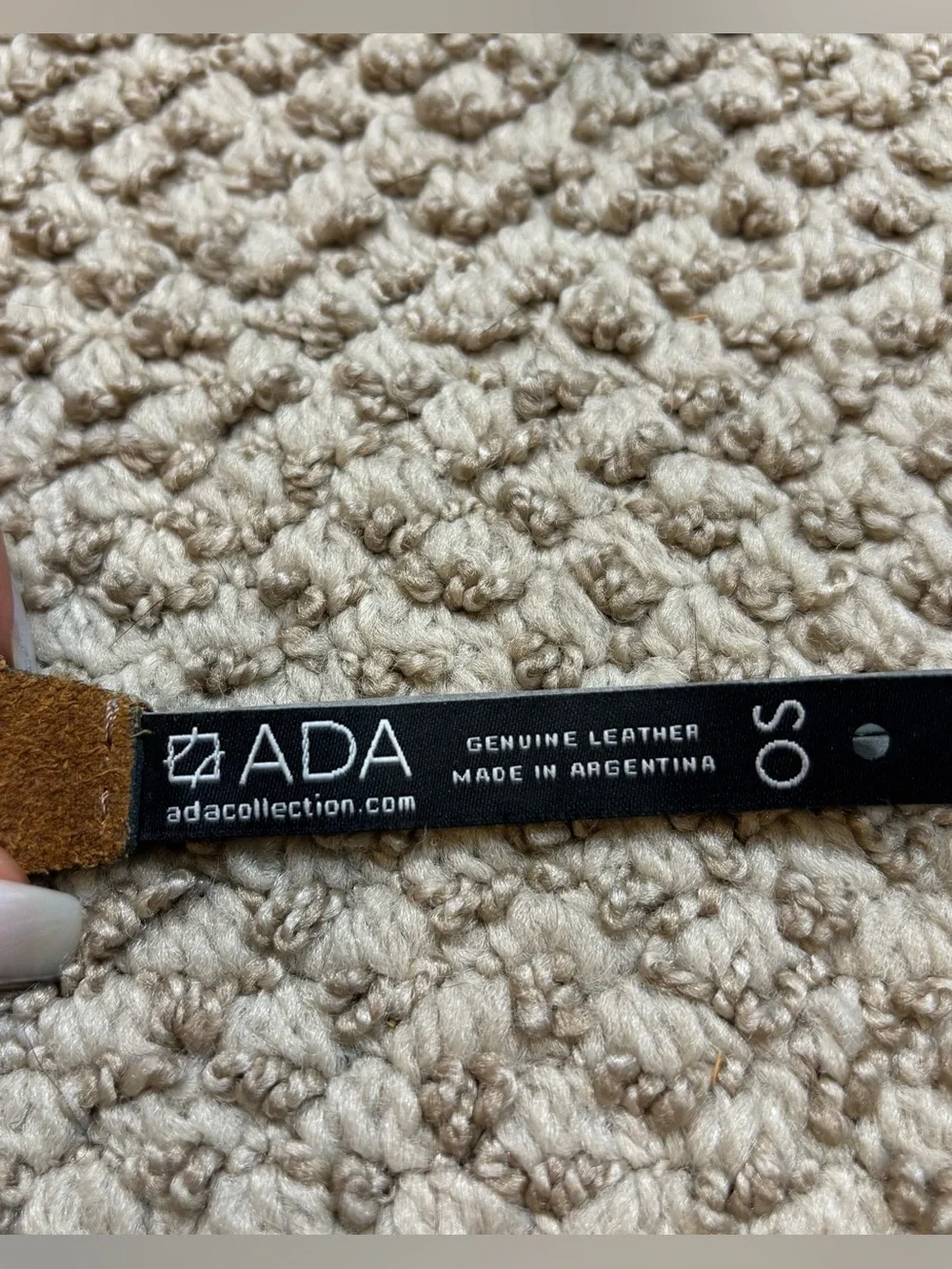 Ada Collection Grey Genuine Leather Wrap Belt One Size